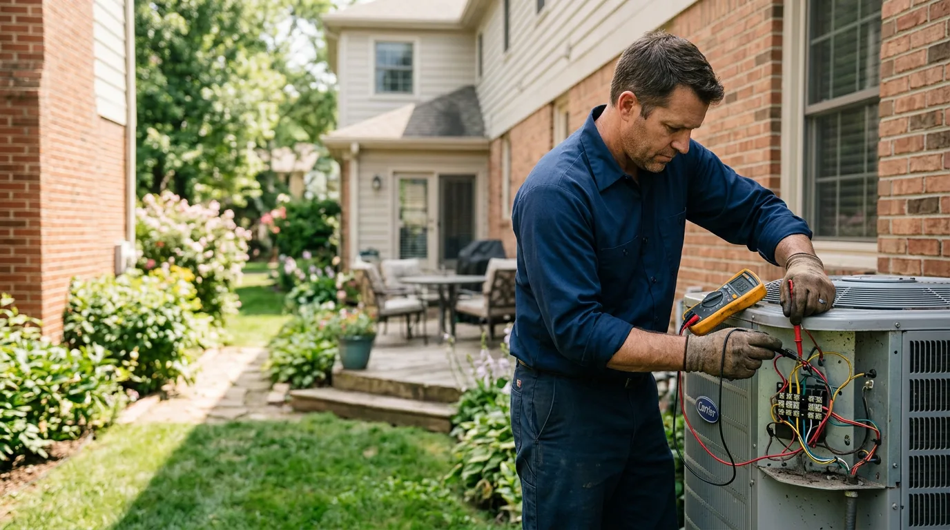 HVAC technician working near Helena, OH